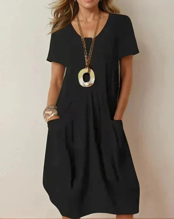 Kwani - Vestido Balonê Com Bolsos Drapeados