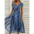 Josephine - Vestido Midi Estampa Marmorizada Saia Assimétrica