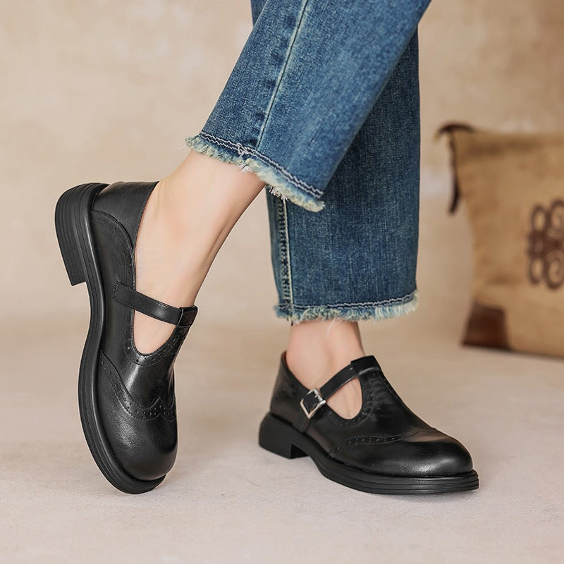 Verda - Sapato Boneca com Picotes e Fivela Lateral