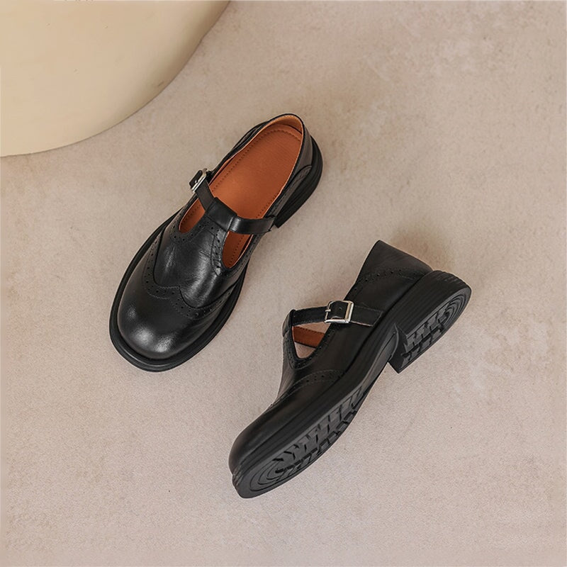 Verda - Sapato Boneca com Picotes e Fivela Lateral