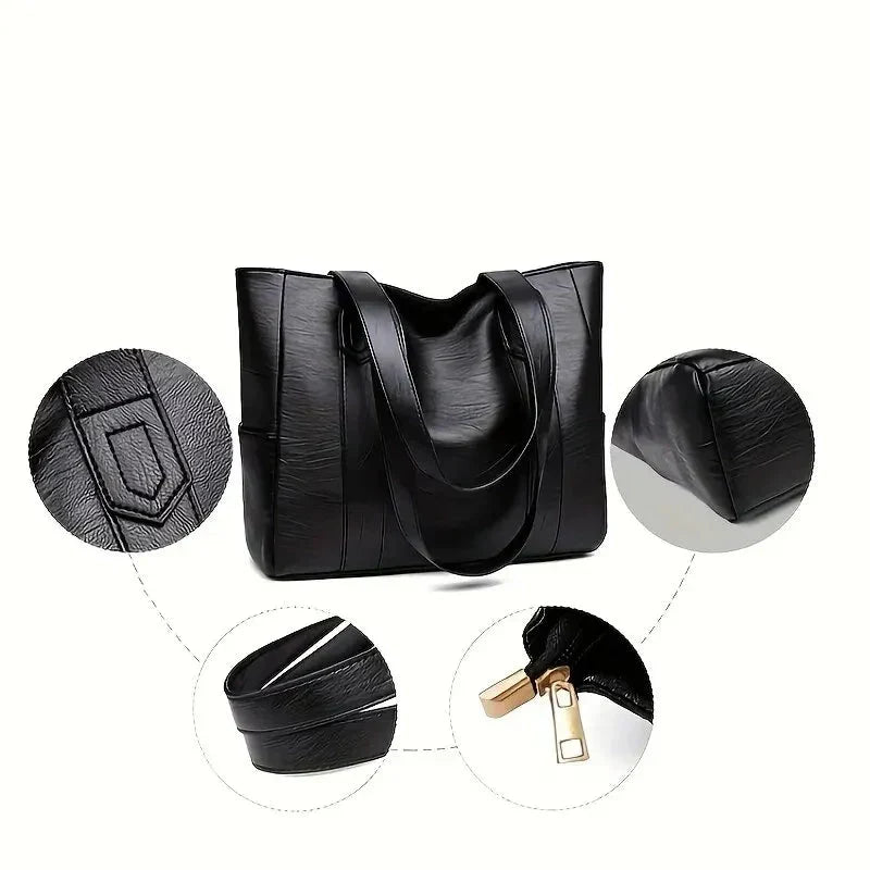 Tertulina - Bolsa Feminina de Couro Espaçosa