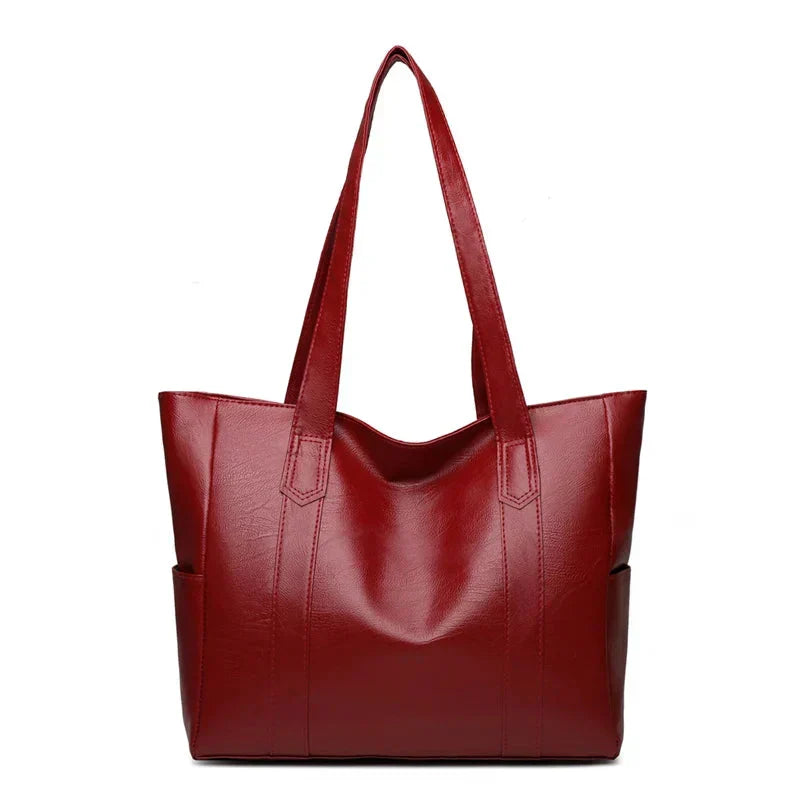 Tertulina - Bolsa Feminina de Couro Espaçosa