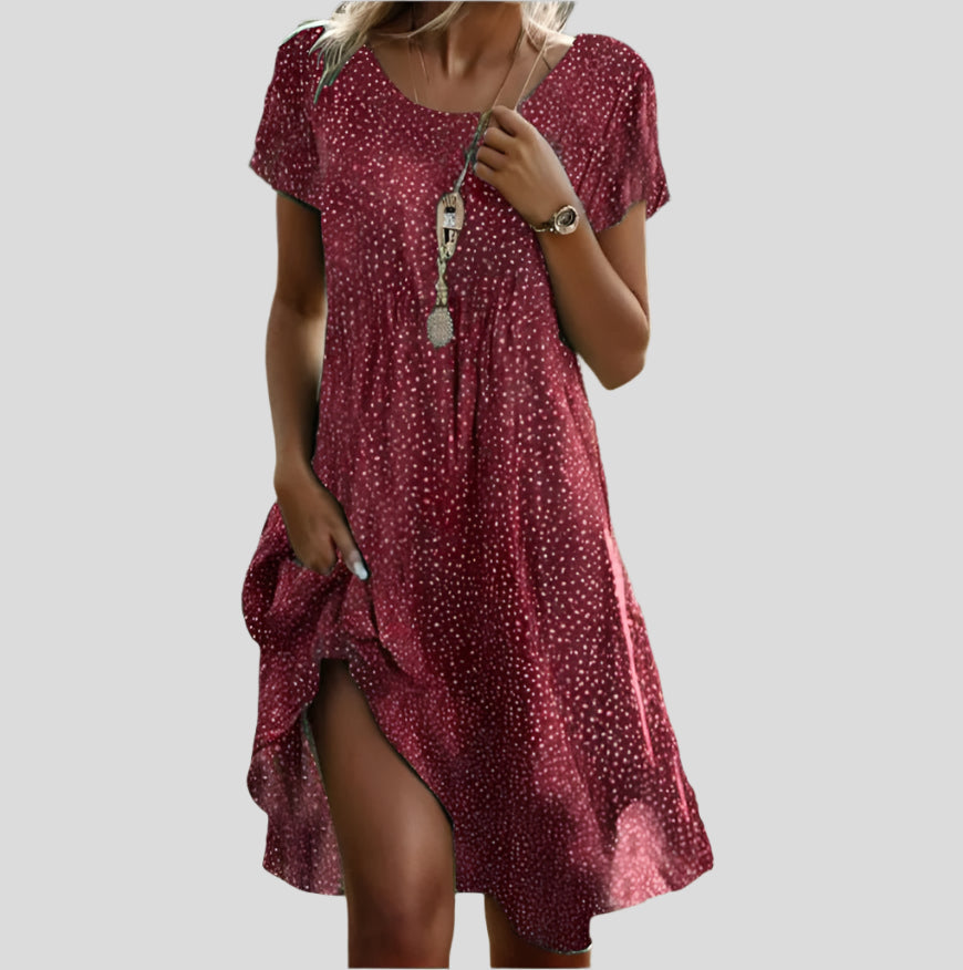 Adeline - Vestido Gola Camisa Manga Curta Floral Miúdo