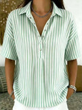 Yandra - Camisa Feminina Manga Curta Listrada