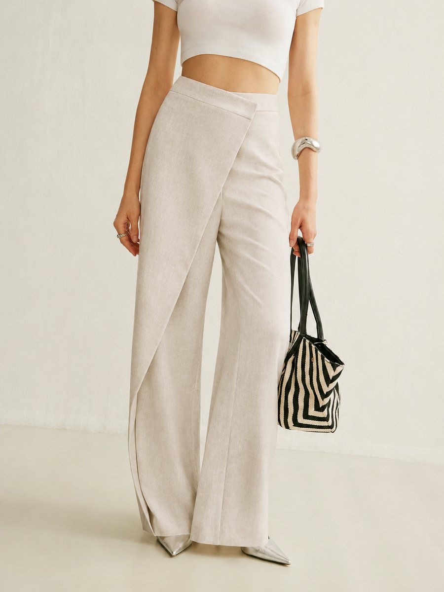 Salete - Calça Feminina Cintura Alta Pantalona Leve