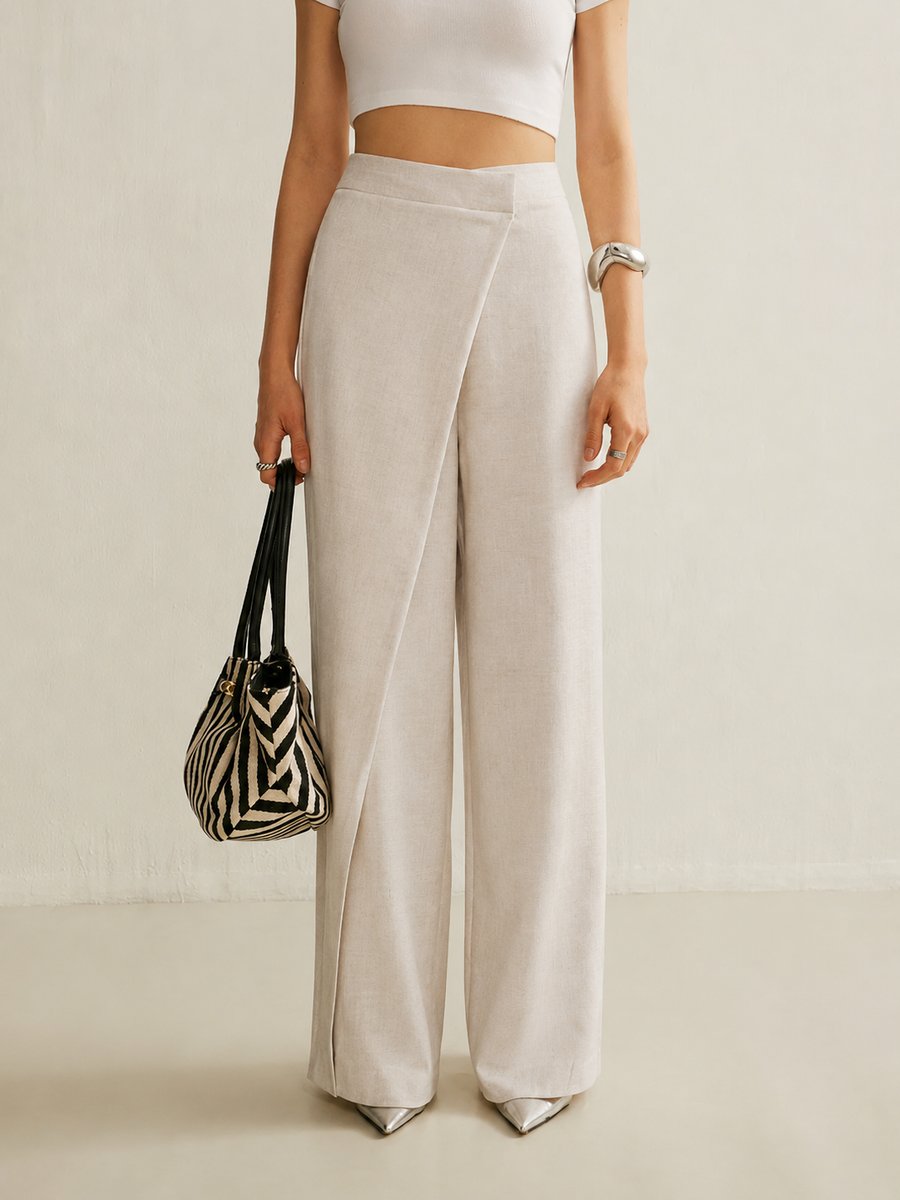 Salete - Calça Feminina Cintura Alta Pantalona Leve
