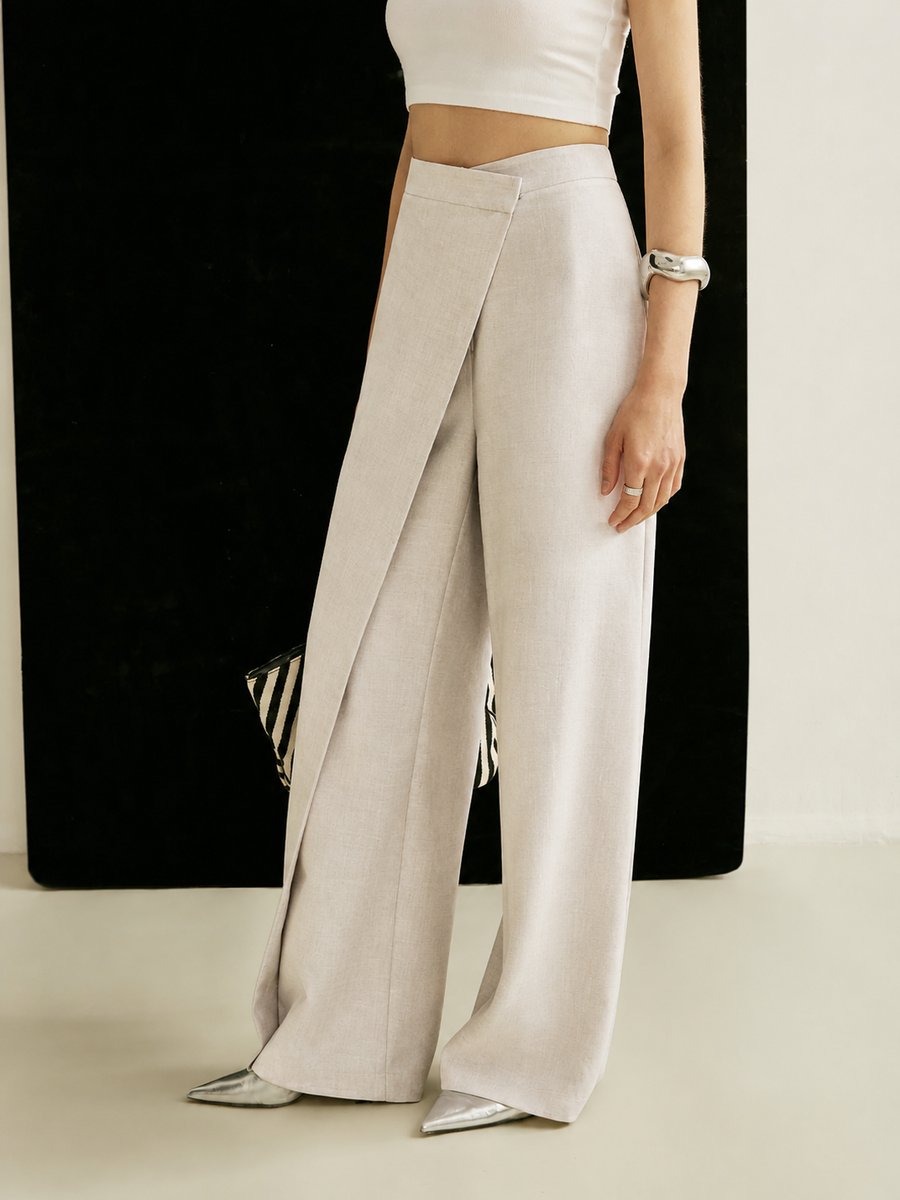 Salete - Calça Feminina Cintura Alta Pantalona Leve