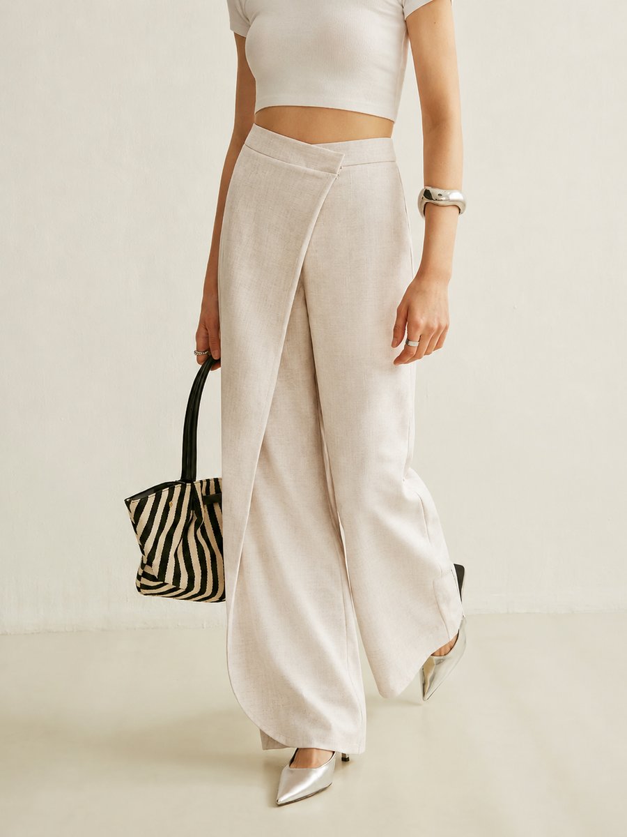 Salete - Calça Feminina Cintura Alta Pantalona Leve
